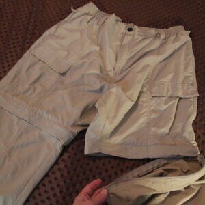 Pants, hiking light tan, converts to shorts. Size XL. Real Legends. Like new.